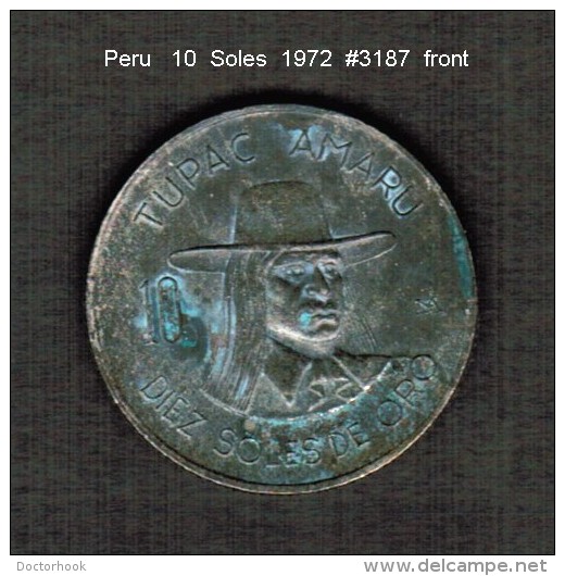 PERU    10  SOLES  1972  (KM # 258) - Perú