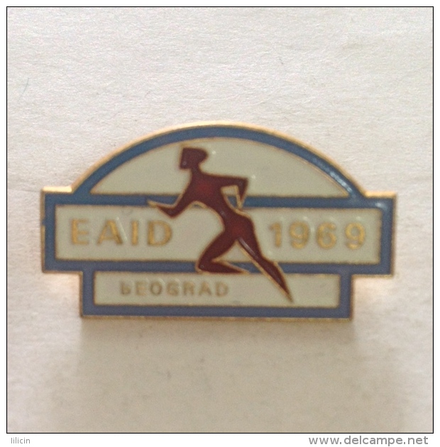 Badge Pin ZN000520 - Athletics Yugoslavia Serbia Belgrade European Indoor Championships 1969 - Athletics