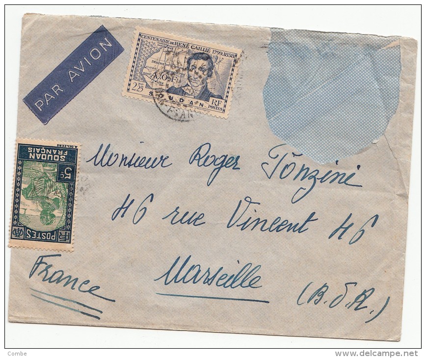 Lettre SOUDAN 3 Timbres /892 - Brieven En Documenten