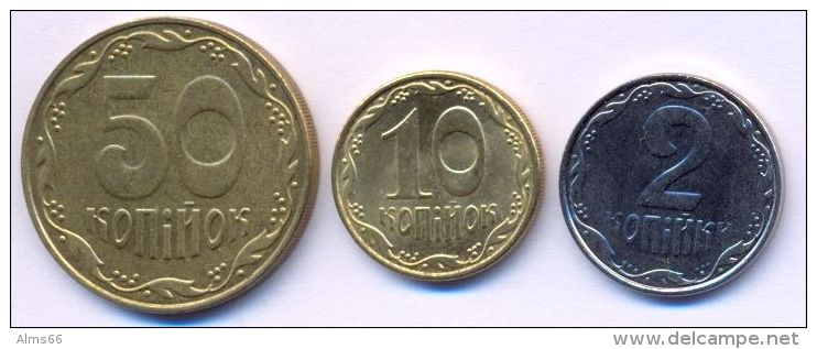 Ukraine Coins Set 2008 XF - UNC (3 Coins)  2, 10, 50 Kopeeks - Ukraine