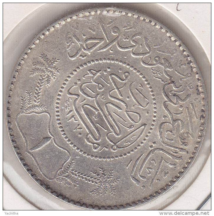 @Y@    Saoedi Arabie   1 Riyal 1950 / 1370   Zilver / Argent  (2453) - Saudi Arabia