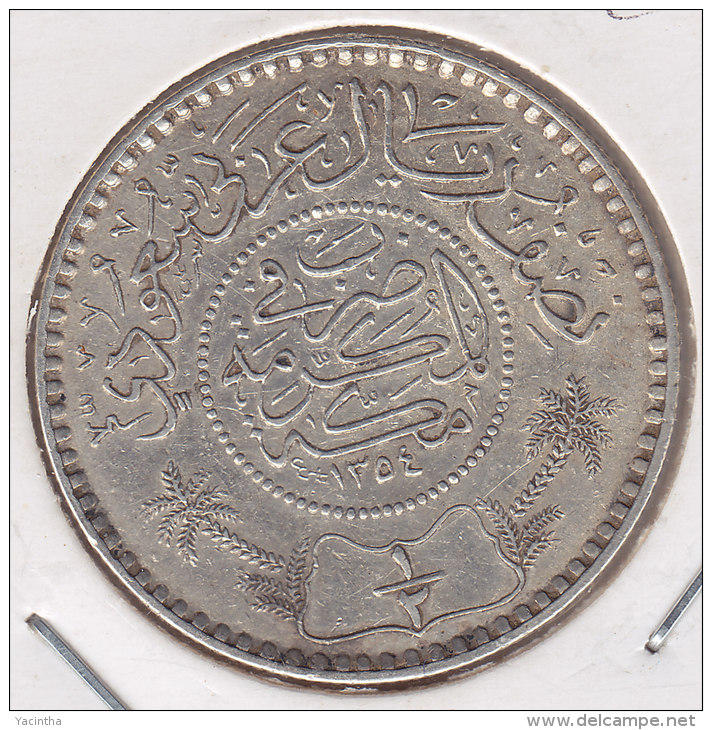 @Y@    Saoedi Arabie   1/2 Riyal 1935  / 1354   Zilver / Argent  (2454) - Saoedi-Arabië