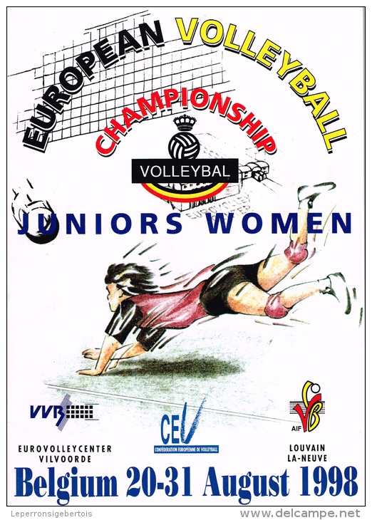 VOLLEYBALL Juniors Women European Volleyball Championship Belgium 1998 - Programmes