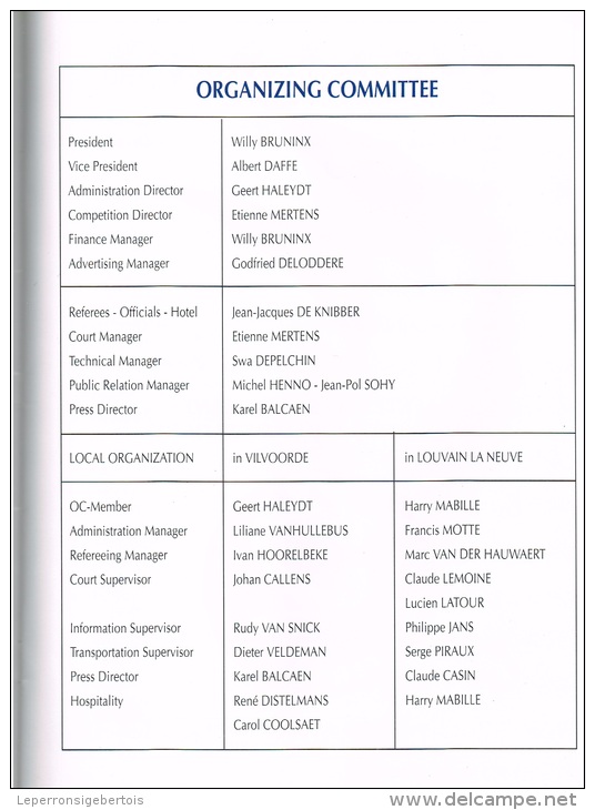 VOLLEYBALL Juniors Women European Volleyball Championship Belgium 1998 - Programmes