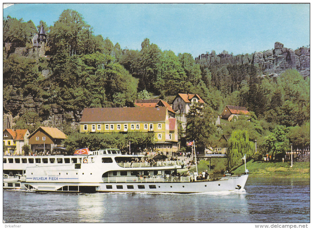 MS "Wilhelm Pieck", Weiße Flotte, Vor Rathen, Um 1973 - Steamers