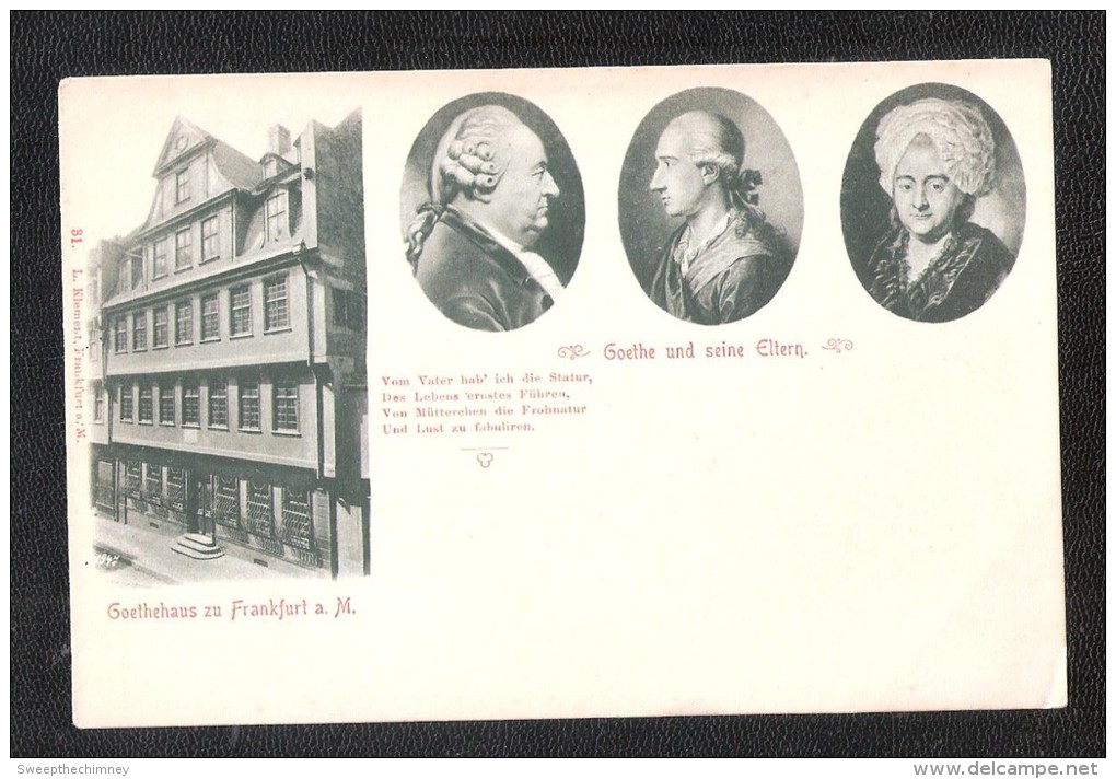 &#8203; FRANKFURT A. MAIN. Gruss Aus Goethehaus. Goethe Und Seine Eltern - Frankfurt A. Main
