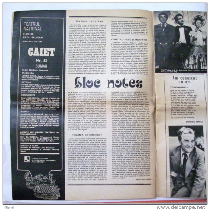 ROMANIA-CAIET 53,THEATRE REVUE - Théâtre