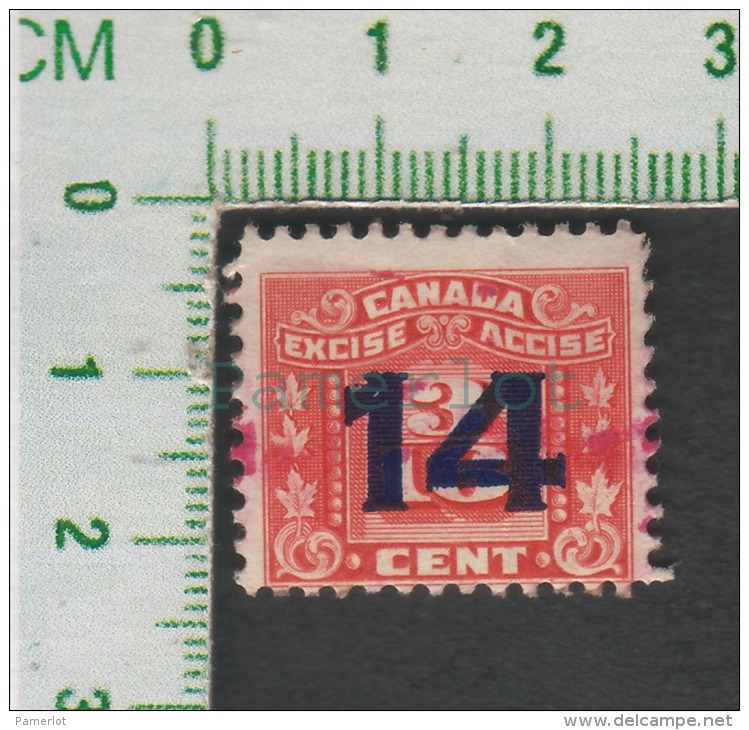 1934-48 Quebec Excise ( FX-113 Overprints 14 On 3/16 Cents ) Used   No Gum - Fiscale Zegels