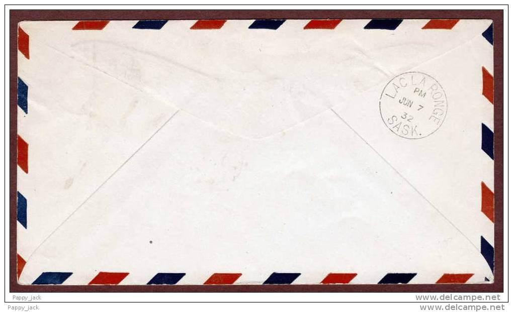 Canada 1932 First Official Flight Cover Saskachewan Montreal Lake - Lac La Ronge C-6 Postage - ....-1951