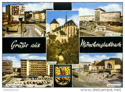 Grüße Aus Mönchengladbach MB Bahnhof Sonnenhaus PKW 24.5.1966 - Mönchengladbach