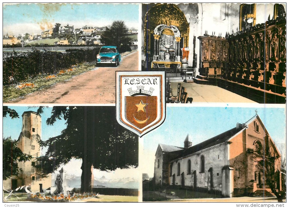 64 LESCAR - Vue Générale Intérieure De La Cathédrale - La Chaine Des Pyrénées - Lescar