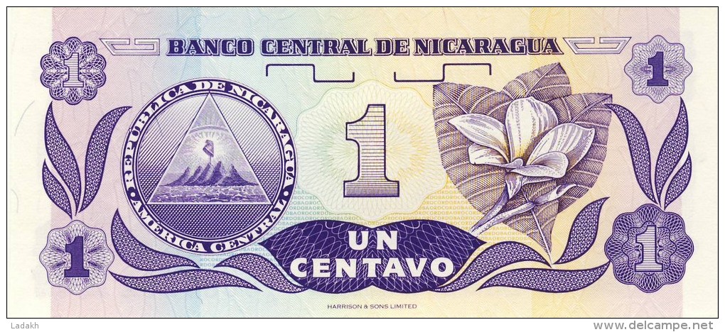 BILLET # NICARAGUA # 1CENTAVO DE CORDOBA  # 1991 # PICK 167 # NEUF # - Nicaragua