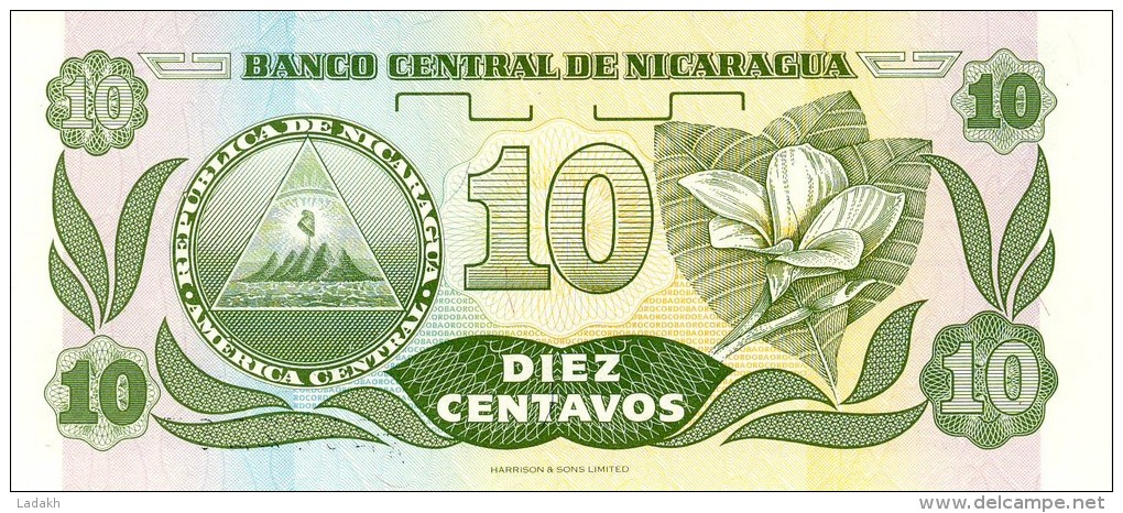 BILLET # NICARAGUA # 10 CENTAVOS DE CORDOBA  # 1991 # PICK 169 # NEUF # - Nicaragua