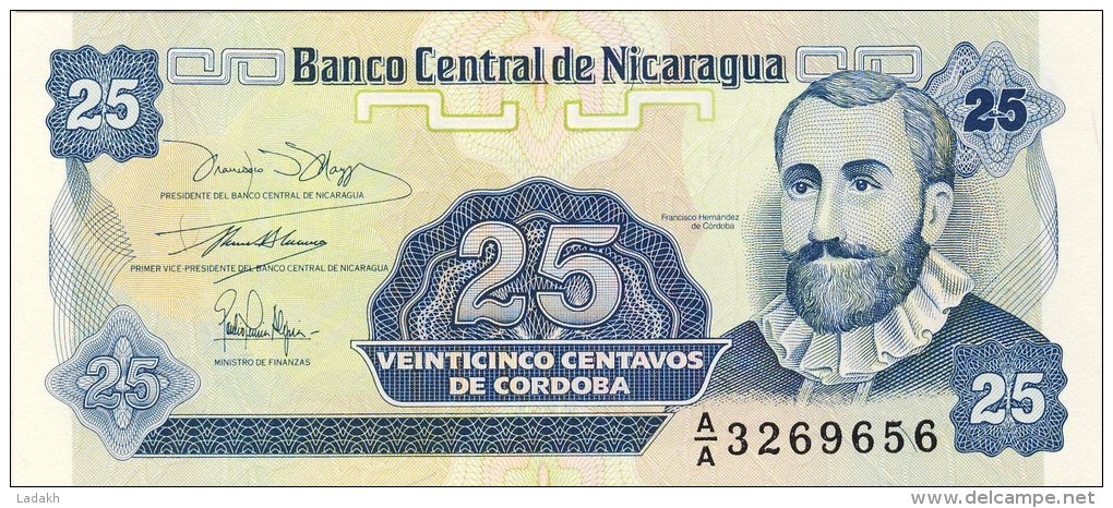 BILLET # NICARAGUA # 25 CENTAVOS DE CORDOBA  # 1991 # PICK 170 # NEUF # - Nicaragua