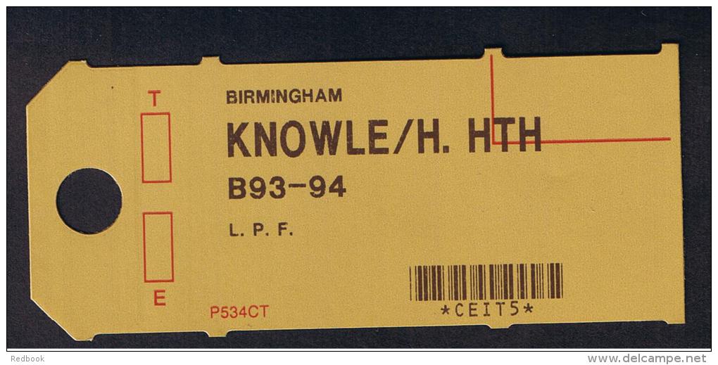 RB 954 - Unused Post Office Postal Tag - Knowle / Hockley Heath - Solihull Warwickshire - Ver. Königreich