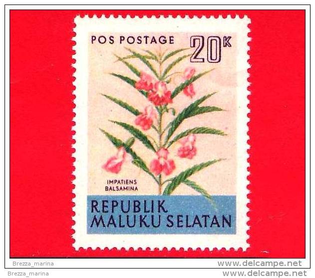 Etichette Di Fantasia -  1954 - Republik Maluku Selatan - Flora - Piante - Impatiens Balsamina - 20 - Altri & Non Classificati