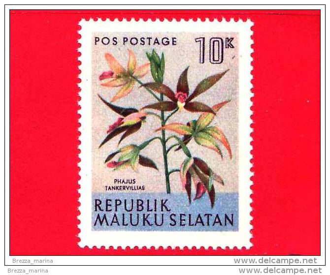 Etichette Di Fantasia -  1954 - Republik Maluku Selatan - Flora - Piante - Phaius Tankervilleae - 10 - Altri & Non Classificati