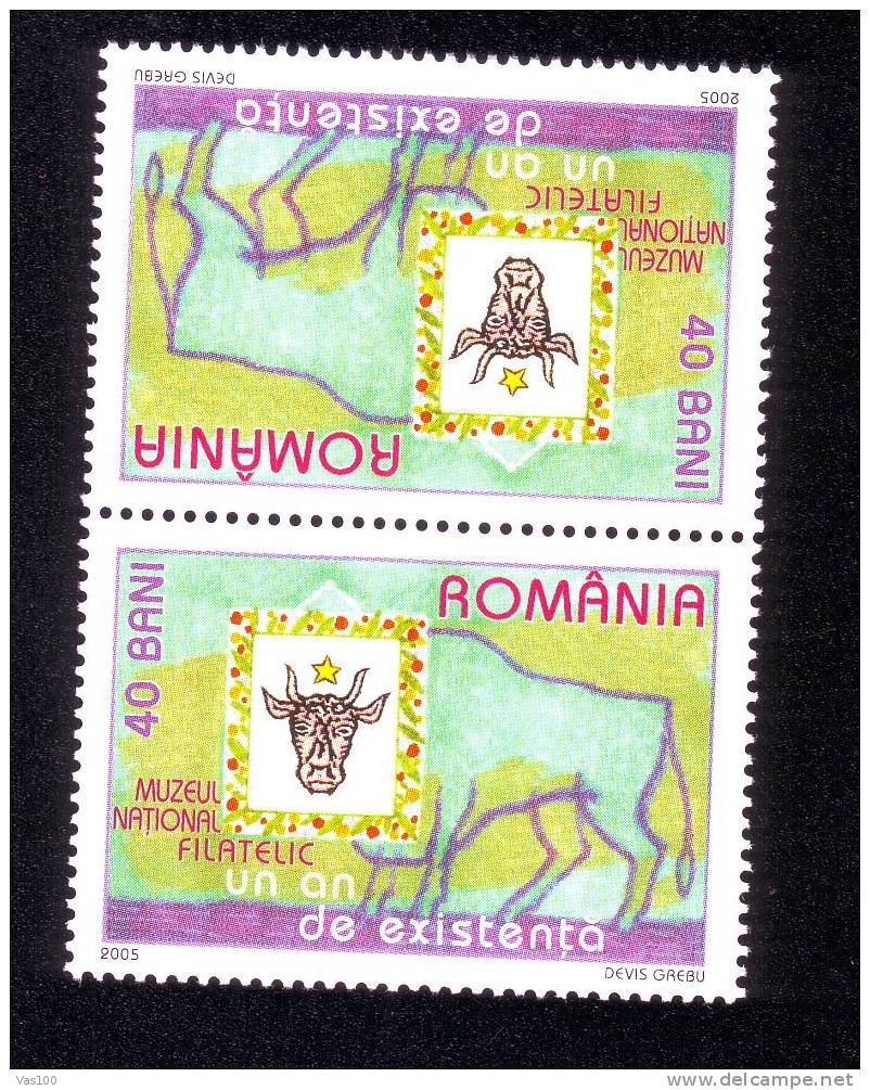 Musee Philatelique 2005 Stamps Tete-beche MNH.Extra Price Face Value.Romania. - Unused Stamps