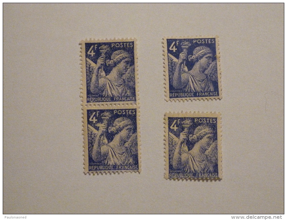 LOT DE 4 TIMBRES 4 F  IRIS - 1939-44 Iris