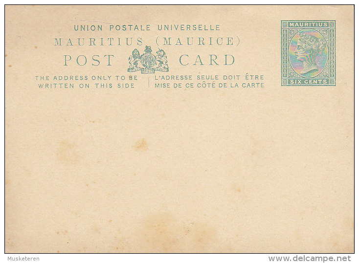 Mauritius UPU Postal Stationery Ganzsache Entier 6 C Victoria Card Karte Unused (2 Scans) - Mauritius (...-1967)