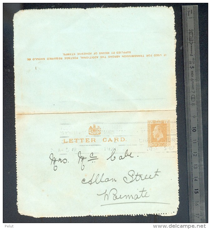 Entier Postal Nouvelle-Zélande 1920 - Interi Postali