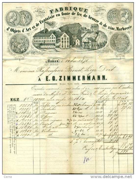 Conf All Nord - No 17 Sur Lettre De Hanau Vers Liège Du 14/12/1870, Cachet "PD" & "Allemagne Par Vervier", See Scan - Covers & Documents