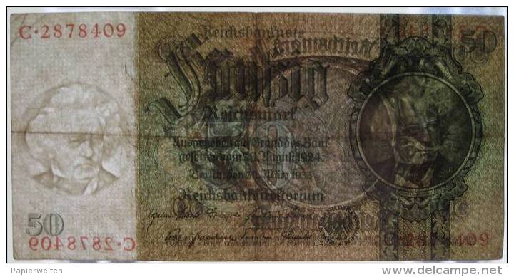 50 Reichsmark 1933 (WPM 182a) 30.3.1933 - 50 Reichsmark