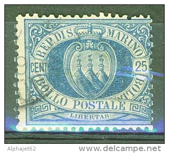 République - SAINT MARIN - SAN MARINO - Filigrane Couronne - N° 30 - 1895 - Oblitérés