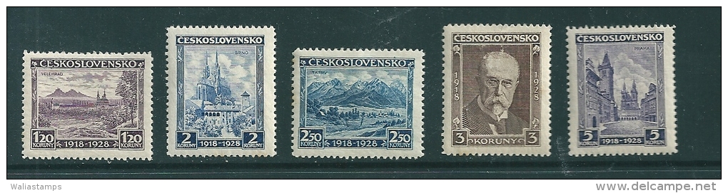 Czechoslovakia 1928 SG 278-87 MM* - Unused Stamps