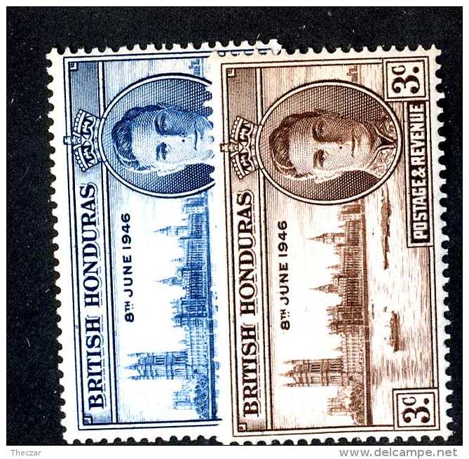 977 )  Br. Honduras 1946 Sc.#127-28  Mint* ( Cat.$.50 ) Offers Welcome! - British Honduras (...-1970)