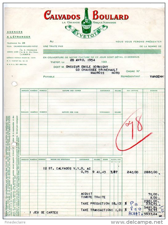 Calvados Boulard, Yvetot - 1954 - 1950 - ...