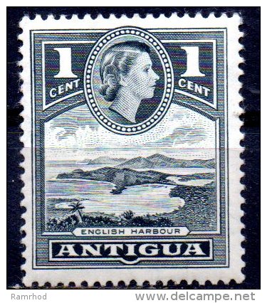 ANTIGUA 1953 Queen Elizabeth II - 1c English Harbour MH - 1858-1960 Kolonie Van De Kroon