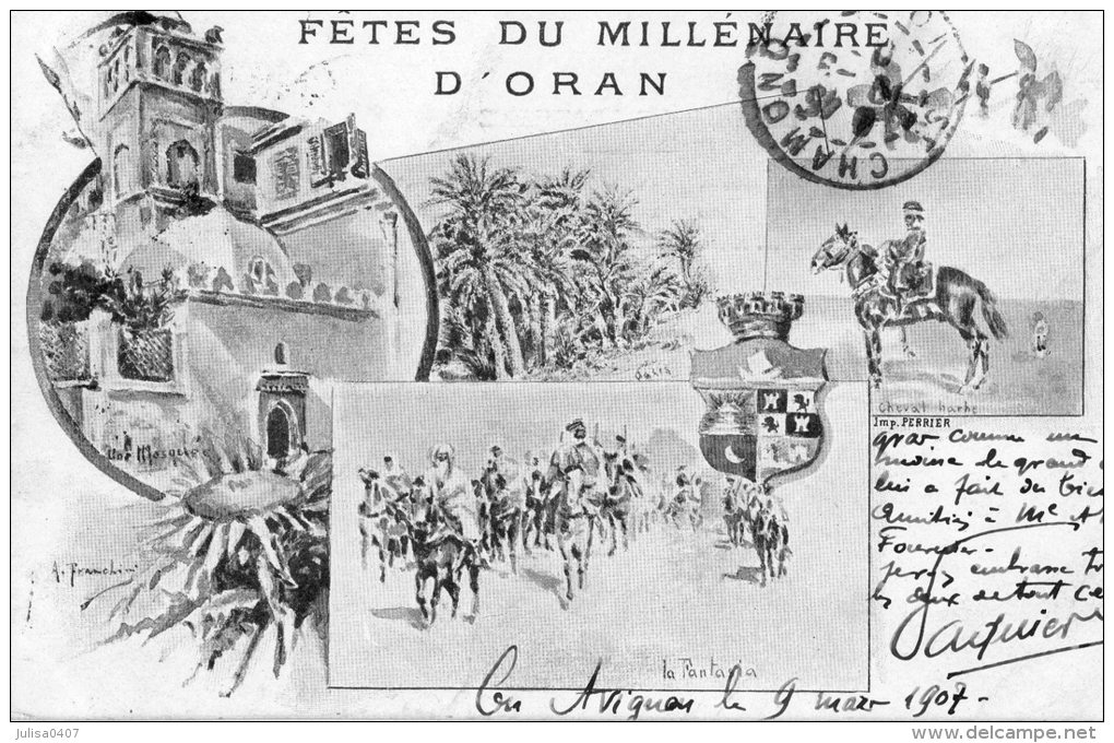 ORAN (Algérie) Carte Illustrée Fetes Du Millénaire D'Oran - Oran
