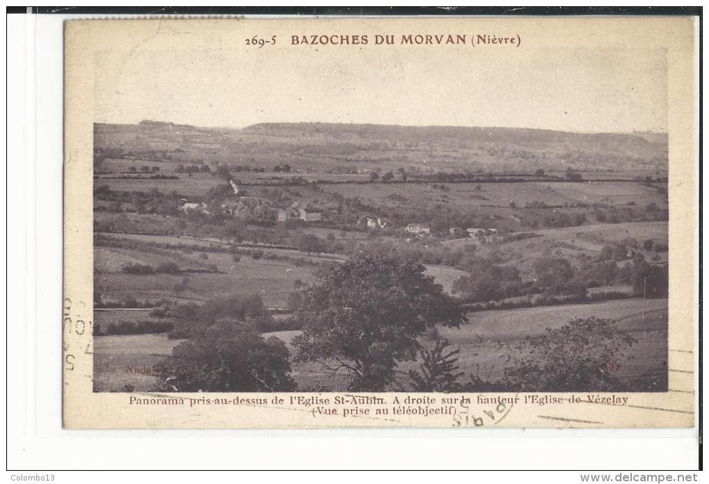 58 BAZOCHES DU MORVAN PANORAMA PRIS AU DESSUS DE L'EGLISE ST AUBIN - Bazoches