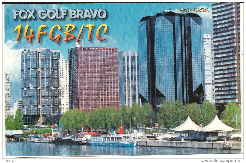 Carte De QSL -tower Crystal--cpm Paris 75-france - CB-Funk