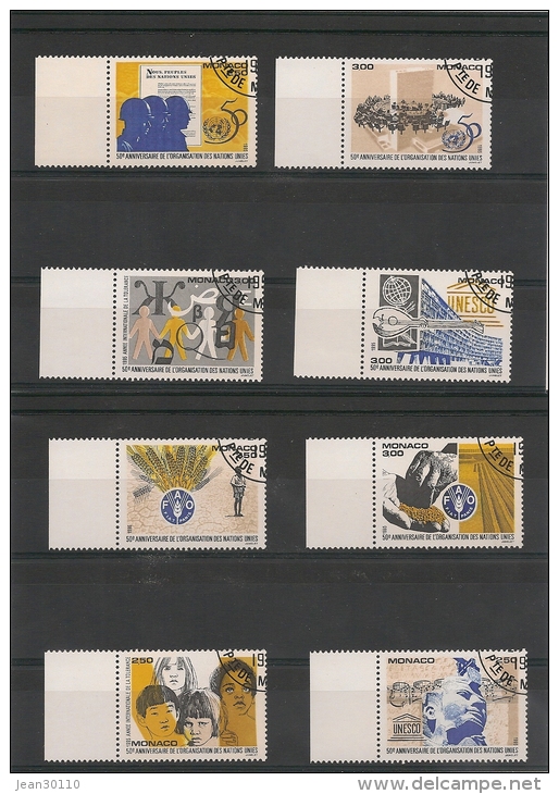 MONACO  Année 1995  N° Y/T : 2002/2009 Oblitérés Avec Gomme D´origine - Used Stamps