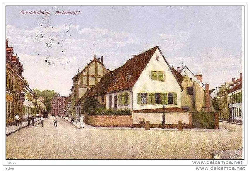 GERMERSHEIM FISCHER STRASSE,PERSONNAGES,COULEUR  REF 15758 - Germersheim