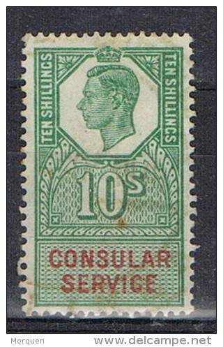 Sello Fiscal, CONSULAR Service, Gran Bretaña, 10 Shilling º - Fiscaux