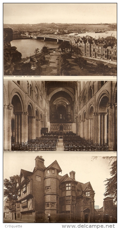 ANGLETERRE KENT ROCHESTER - CARTE LETTRE 6 VUES 1937 - Rochester