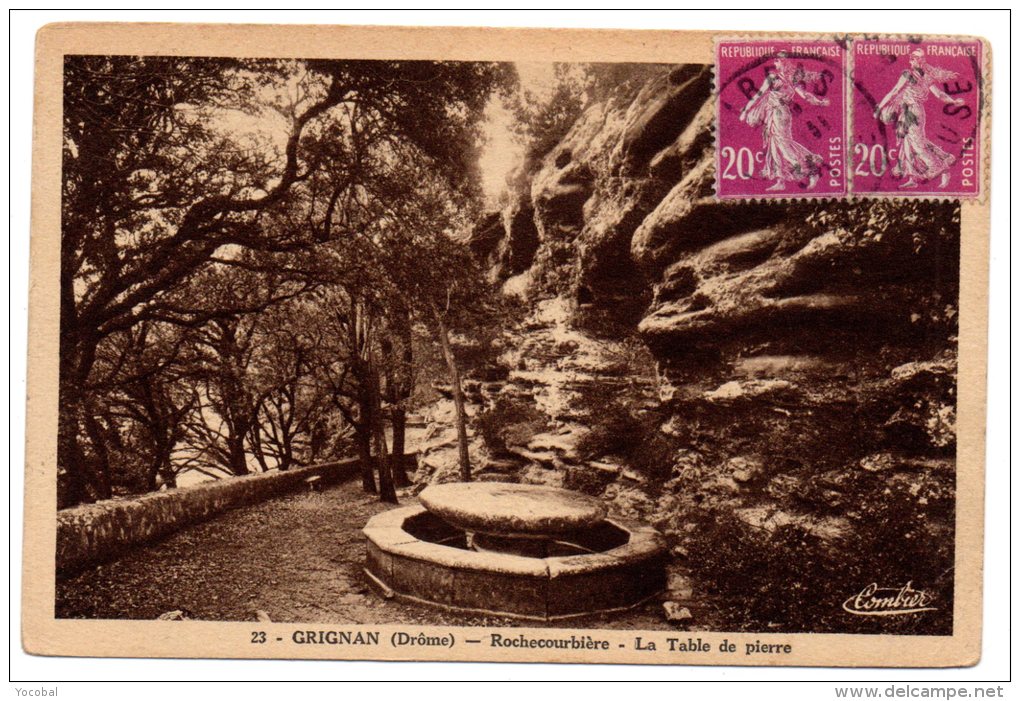 CP, 26, GRIGNAN, Rochecourbière, La Table De Pierre, Voyagé En 1934 - Grignan