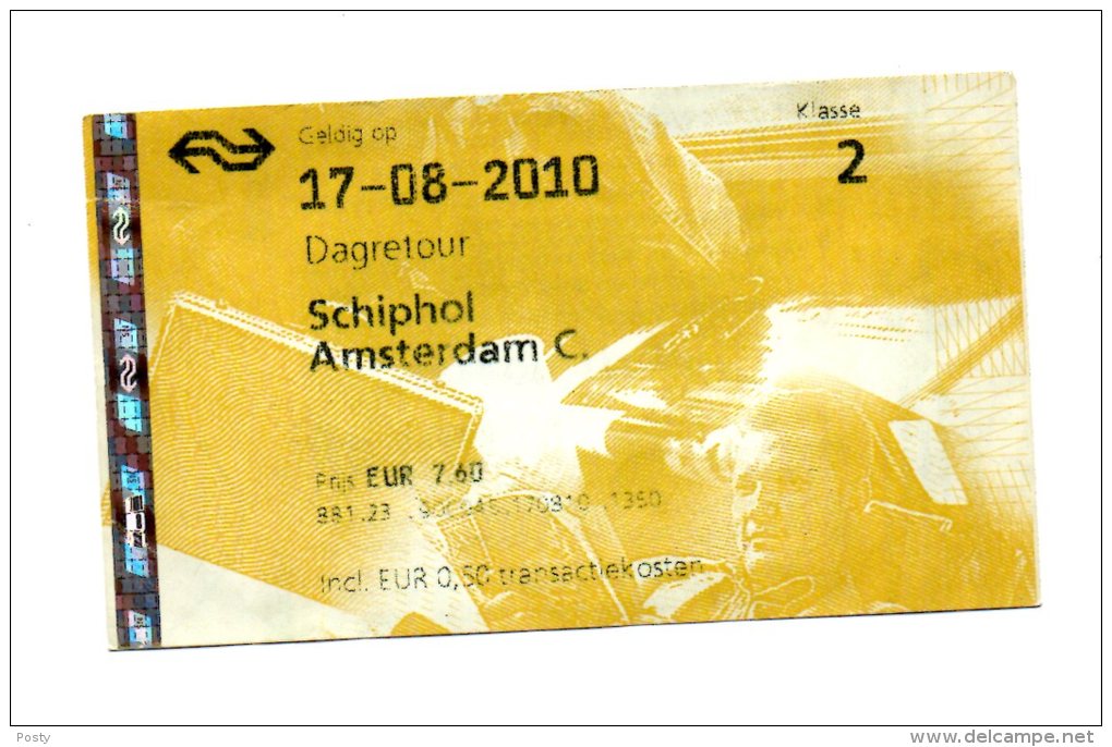 TICKET - TRAIN - AEROPORT / VILLE - AMSTERDAM - - Europe