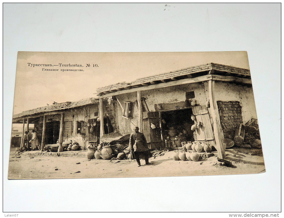 Carte Postale Ancienne : TURKMENISTAN , TOURKESTAN , Marchand De Poteries, RARE - Turkménistan