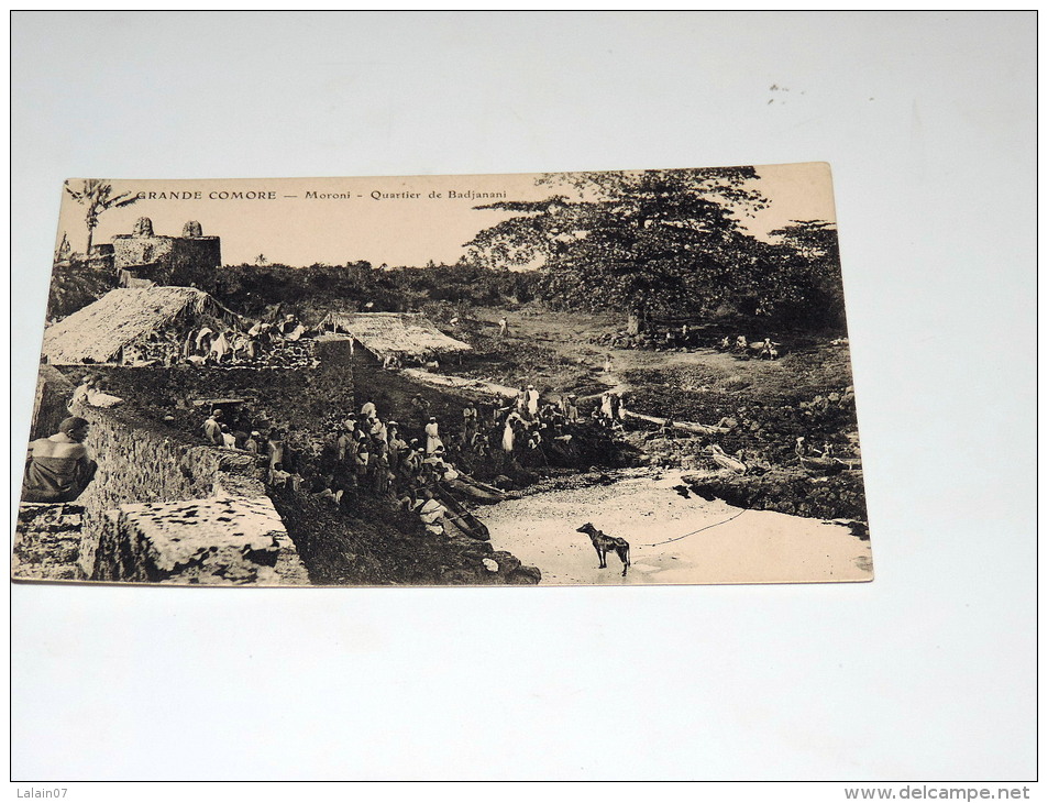 Carte Postale Ancienne : GRANDE COMORE : MORONI , Quartier De Badjanani , Animé - Comores