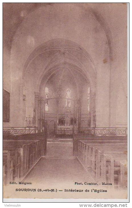 SOURDUN 77 INTERIEUR DE L'EGLISE BELLE CARTE RARE !!! - Autres & Non Classés