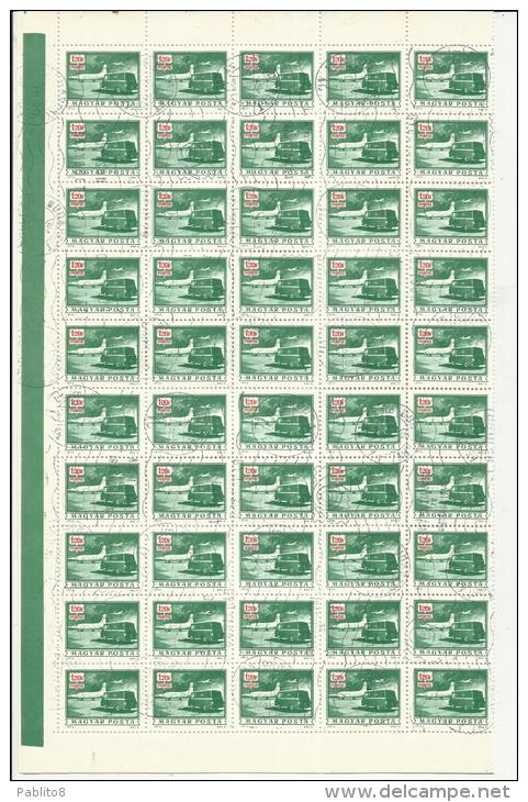 HUNGARY UNGHERIA MAGYAR 1973 1985 MAIL PLANE AND TRUCK POSTAL POSTAGE DUE STAMPS 1.20fo SHEET FOGLIO USED USATO OBLITERE - Fogli Completi