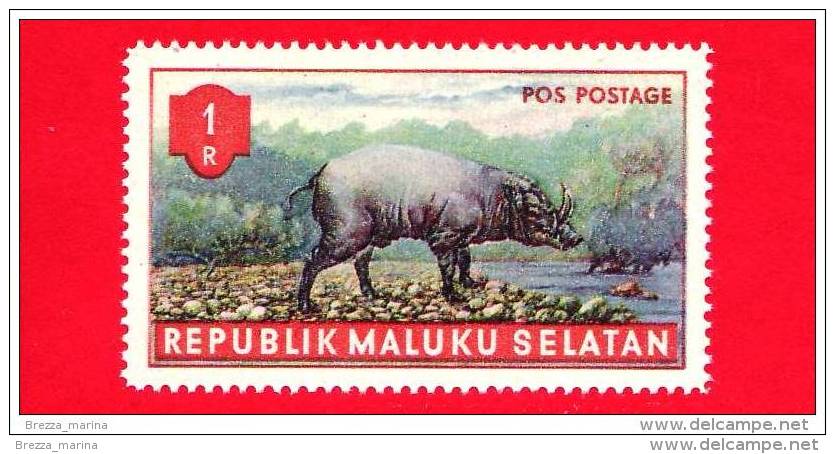 Etichette Di Fantasia -  1955 - Republik Maluku Selatan - Animali Della Foresta - Pos Postage - 1 - Altri & Non Classificati