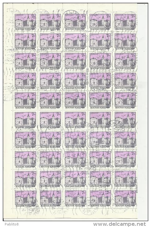 HUNGARY - UNGHERIA - MAGYAR 1973 DEFINITIVE STAMP TOWN KAPOSVAR - CITTA´ SHEET USED FOGLIO USATO - Emisiones Locales