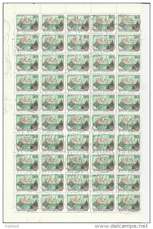 HUNGARY - UNGHERIA - MAGYAR 1973 DEFINITIVE STAMP TOWN VESZPREM - CITTA´ SHEET USED FOGLIO USATO - Ganze Bögen