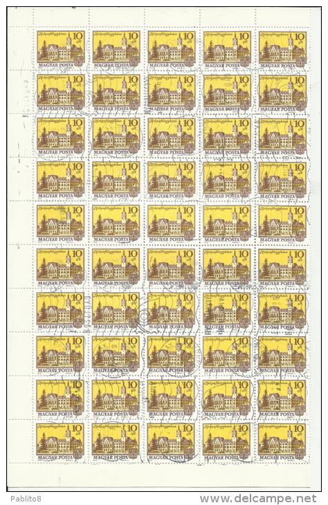 HUNGARY - UNGHERIA - MAGYAR 1974 TOWN KISKUNFELEGYHAZA - CITTA´ SHEET USED FOGLIO USATO - Full Sheets & Multiples