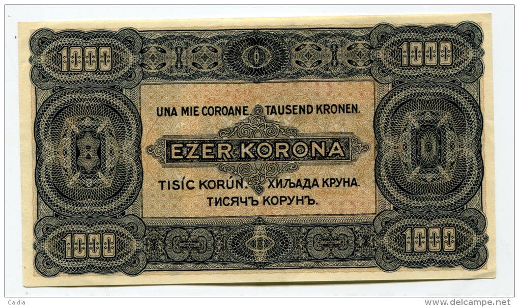 D Hongrie Hungary Ungarn 1000 Korona 1923 "" 8 Filler "" Overprint  HIGH  GRADE - Ungheria